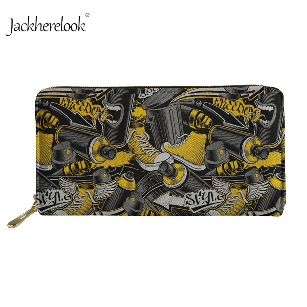 Повседневные женские кошельки Jackherelook тоуты Кожаный клатч с граффити сумки для