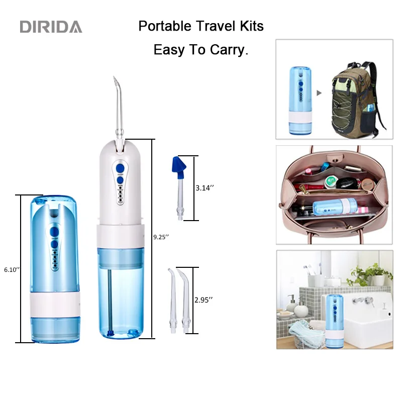 DIRIDA Новый портативный беспроводной электрический ирригатор для полости рта 200 мл