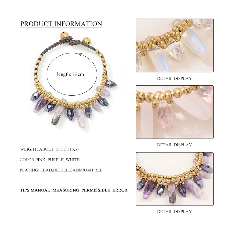 Дикий и свободный 2018 новый ручной большой Натуральный камень Браслеты браслеты