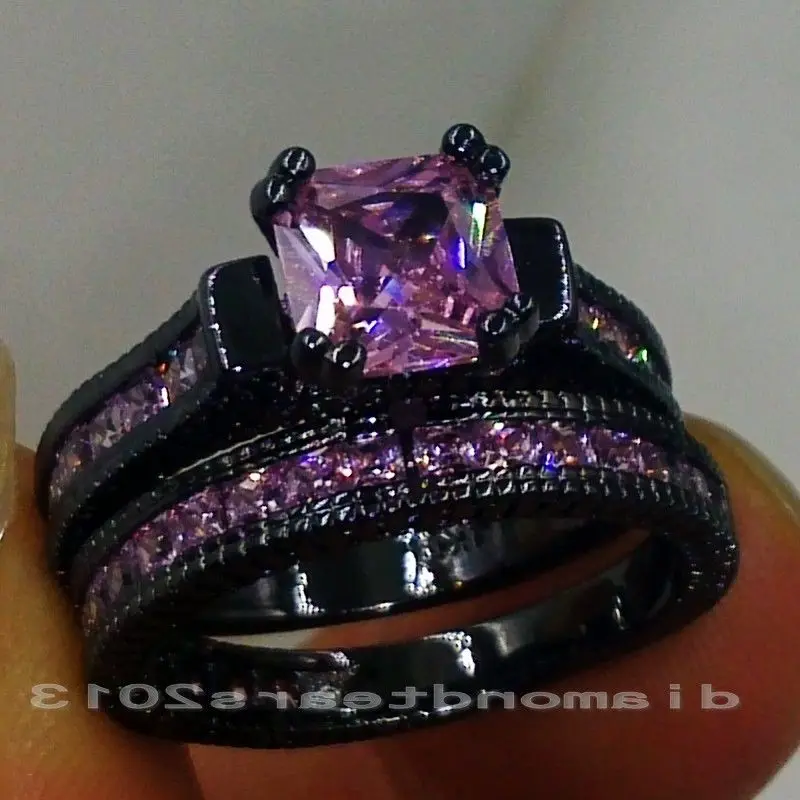 Size5-11 Бесплатная доставка Модные Ретро ювелирные изделия 14kt Черное золото
