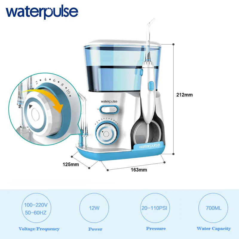 Ирригатор для полости рта Waterpulse V300G 800 мл 5 насадок|Ирригаторы рта| |