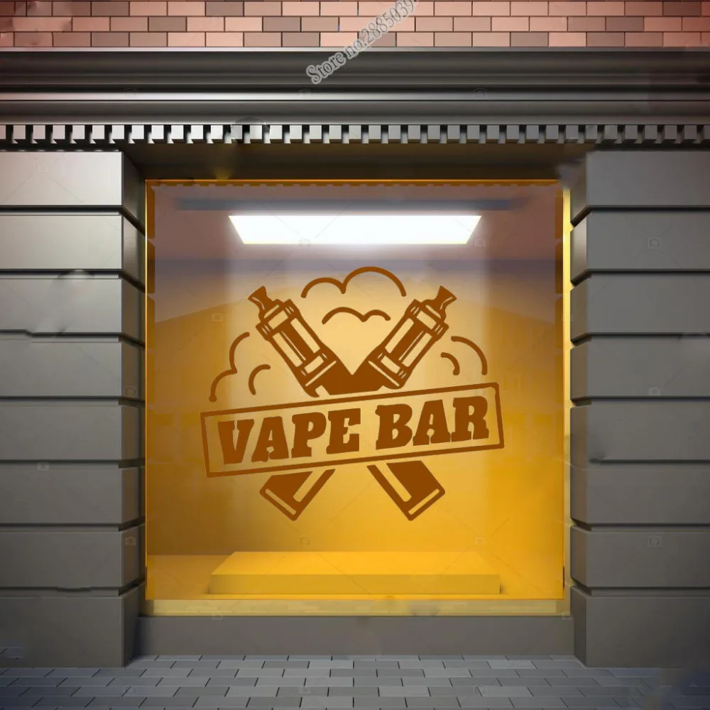 Электронная сигарета бар VAPE магазин стены переводная Наклейка для окна Лого-Арт