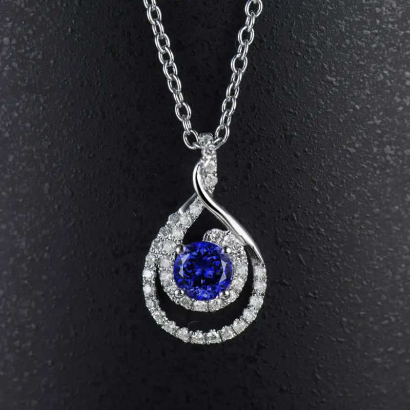 LANMI AAA подвески из натурального танзанита круглый 5 мм натуральный камень 18K Белое