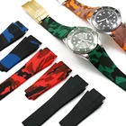 Ремешок Камуфляжный резиновый мужской, складная Пряжка, аксессуары для часов Rolex water ghost Di Tong take 20 мм, водонепроницаемый силиконовый браслет