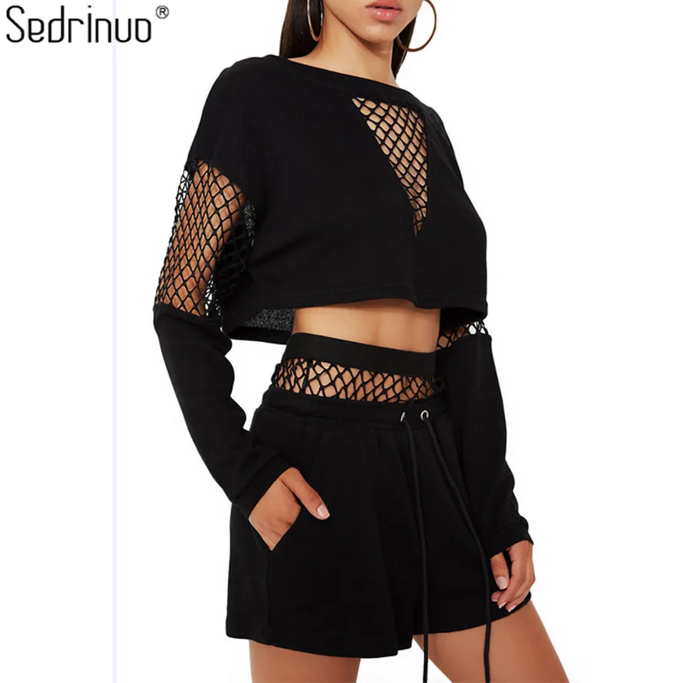 Повседневная одежда Sedrinuo из 2 предметов для женщин спортивный костюм укороченный