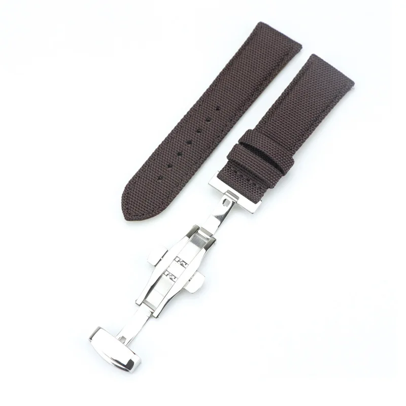 Onthelevel fashion tool-free canvas sandwich leather butterfly buckle 18/20/22/24mm multi-color 18mm/20mm/22mm/24mm