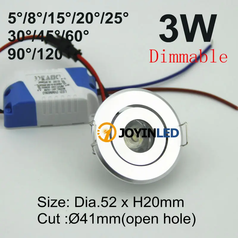 Светодиодный прожектор 3 Вт 1*3 высокой мощности с регулируемой яркостью