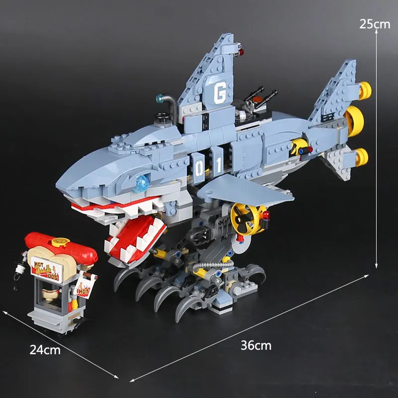 06067 929 шт. Les Films серия Le Grand Requin Ensemble 70656 Blocs de Construction Briques Drole Jouets Modele pour enfant | Игрушки и