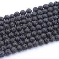 46810mm natural black lava rock round beads volcanic stone beads for diy necklace bracelat jewelry making beads strand 15