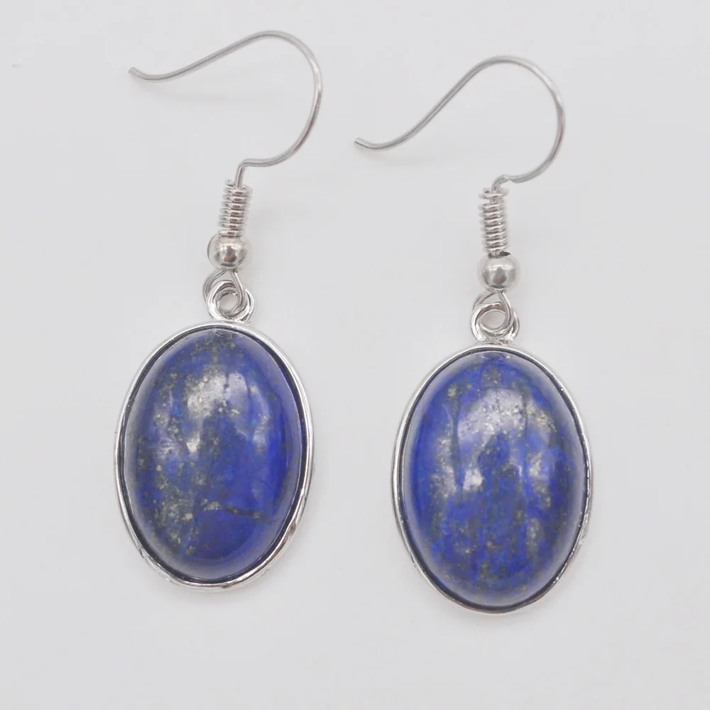 Lapis Сердолик, песчаник, бразильский содалит, родонит, Howlite, кристалл, зеленый малахитовый камень, висячие серьги, ювелирные изделия для женщин, подарок - Окраска металла: Lapis