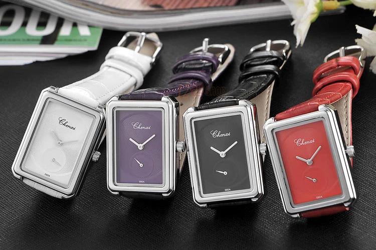 Женские кварцевые часы с кожаным ремешком секундомером|wristwatch women|wristwatch quartz