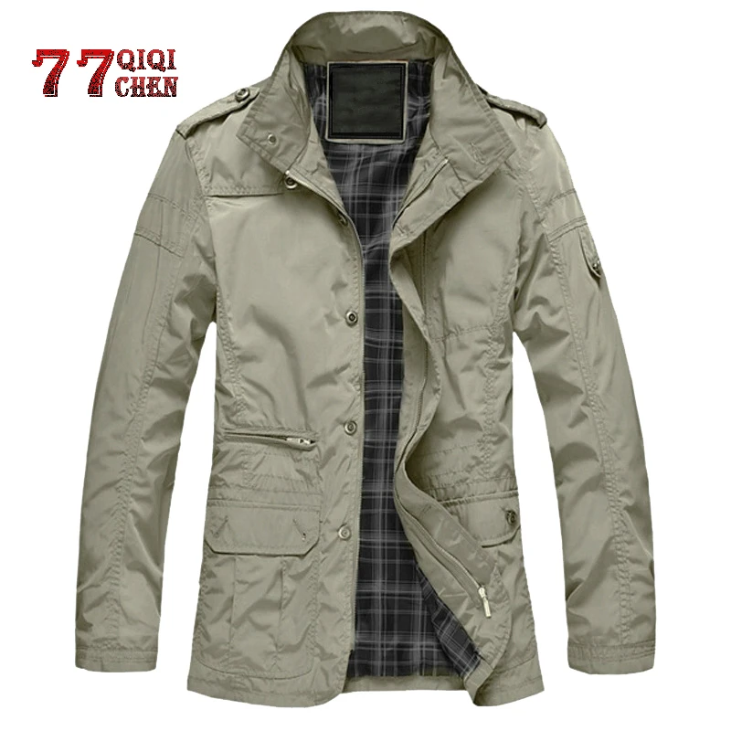 Повседневная Длинная куртка для мужчин 2020 весна осень бизнес ветровка тонкая