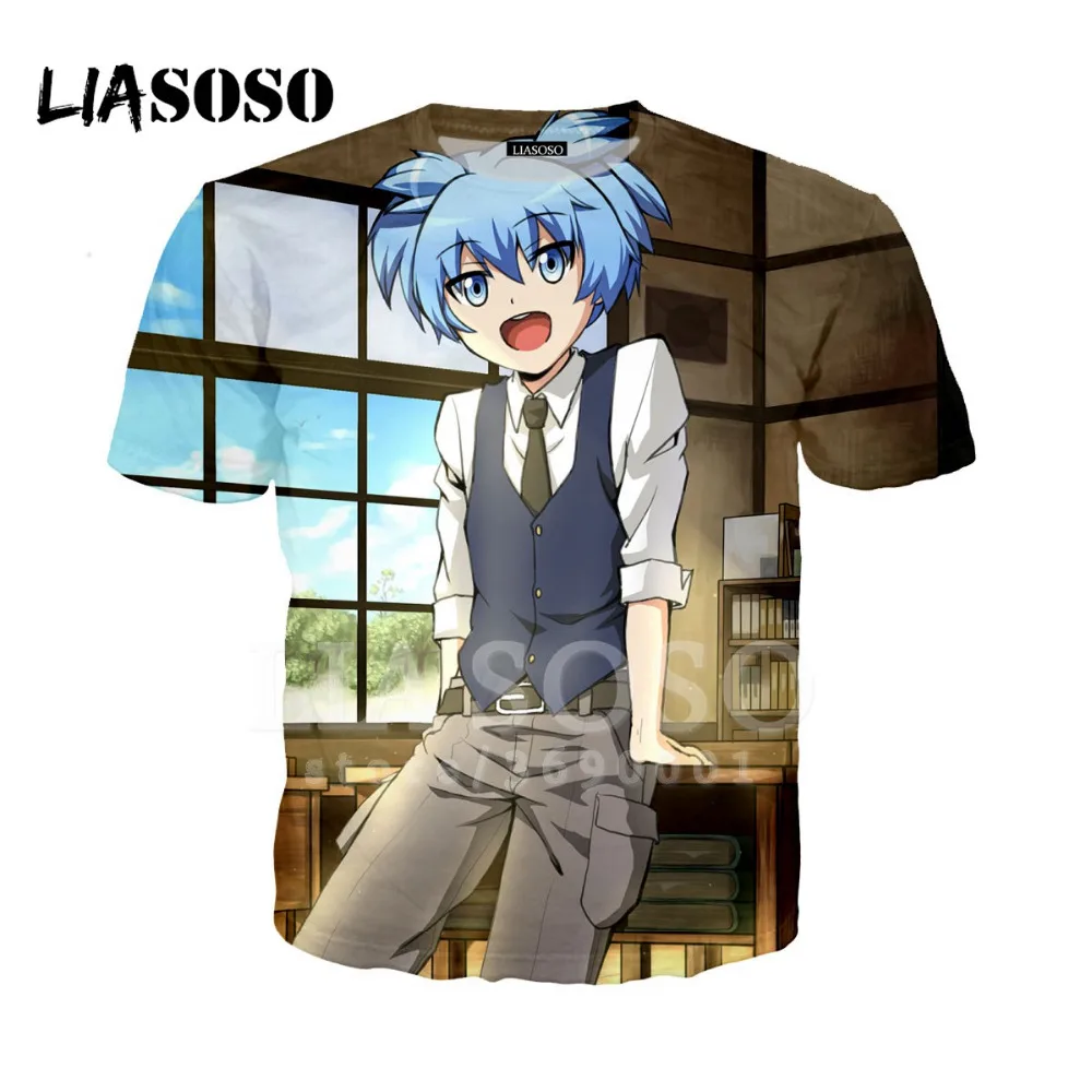 LIASOSO 3D принт унисекс Аниме Убийца класс Korosensei футболка Летняя футболка хип хоп Пуловер короткий рукав X1291