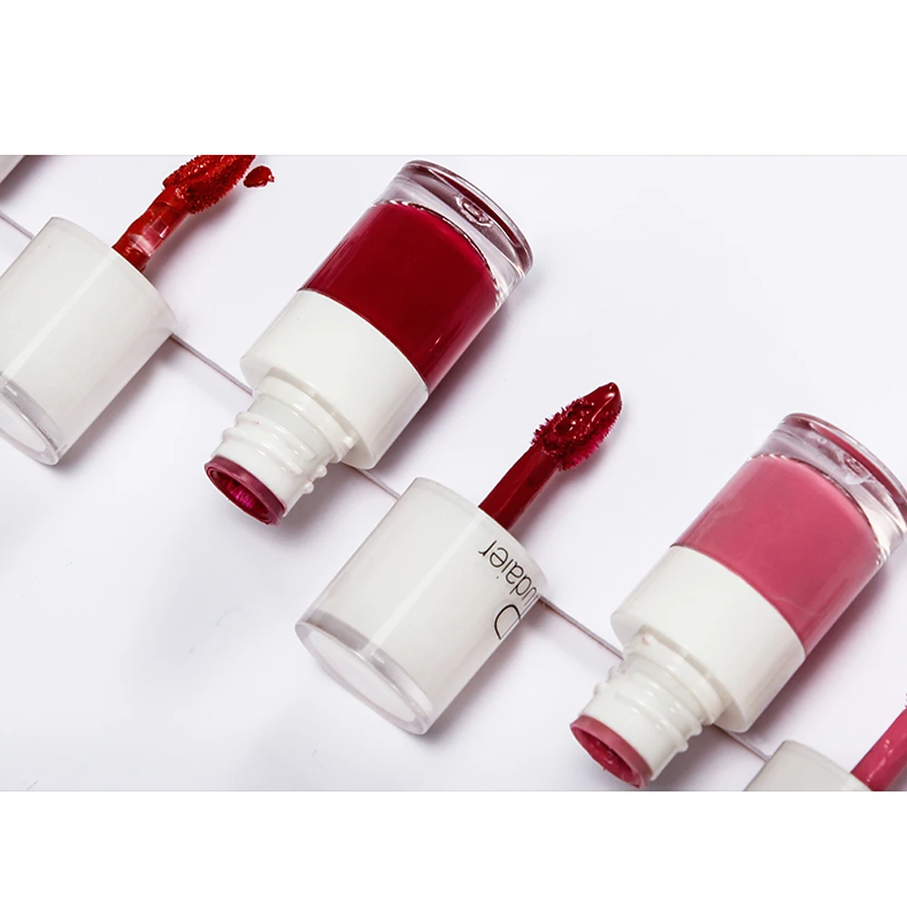 16 Colors White Bottle Matte Lip Gloss Lasting Moisturizing Non-marking Waterproof Non-stick Cup Lip Glaze Makeup Accessorices