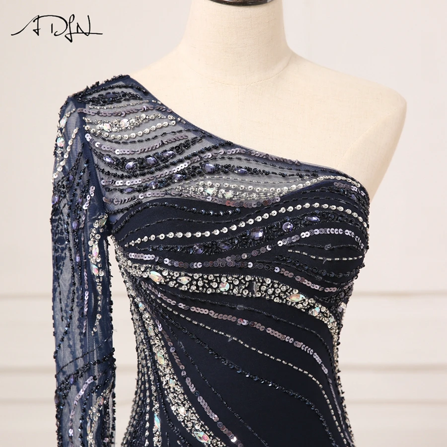 ADLN Evening Dress Long Sparkling New One-Shoulder Women Elegant Crystals Sequin Mermaid Maxi Evening Party Gown Dress