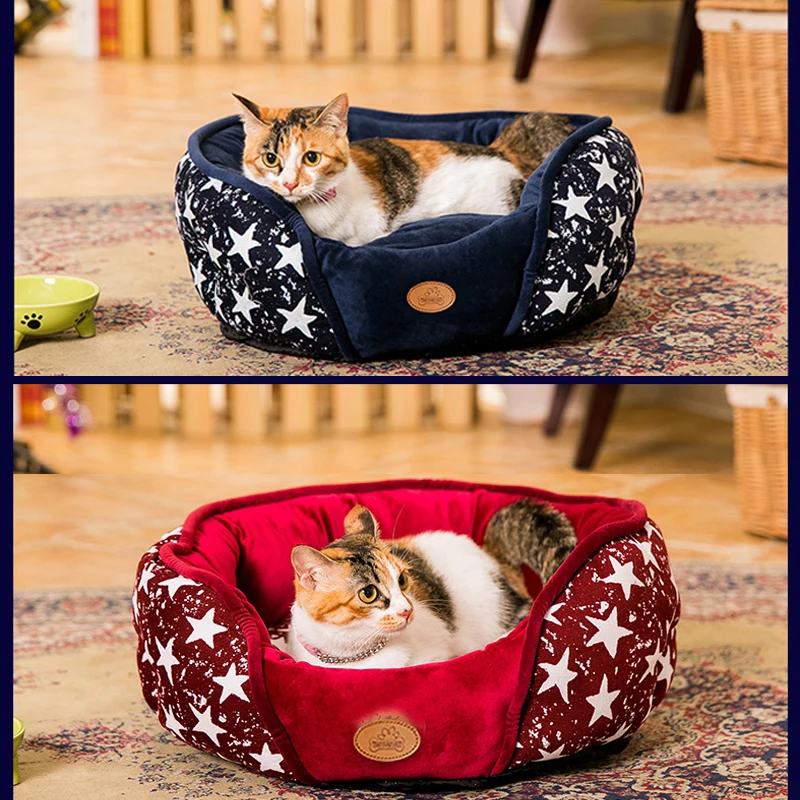Petshy мягкая собачья Лежанка, теплая хлопковая подкладка, водонепроницаемая подошва для домашних животных, кошачье гнездо, лежак для щенка, маленький средний внутренний спальный питомник