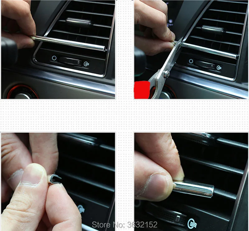 3M U Style Car Styling Interior Decoration Strips Air Conditioning Outlet For Peugeot 307 308 207 3008 2008 407 508 206 208 406 |