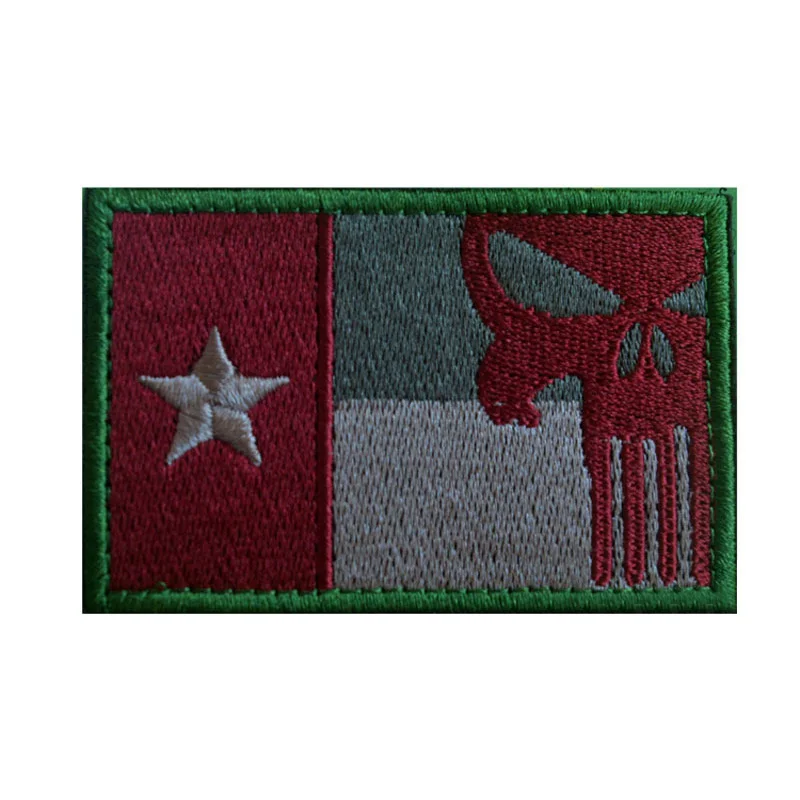 Техасский Каратель 3D вышитый боевой патч Череп Военный тактический значок для