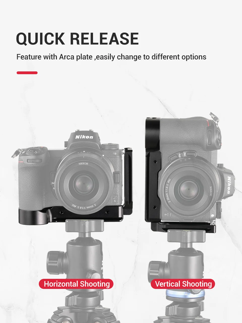 SmallRig Z6 камера l-кронштейн для Nikon Z6 и для камеры Nikon Z7 с быстроразъемной пластиной типа Arca для вертикального или горизонтального 2258