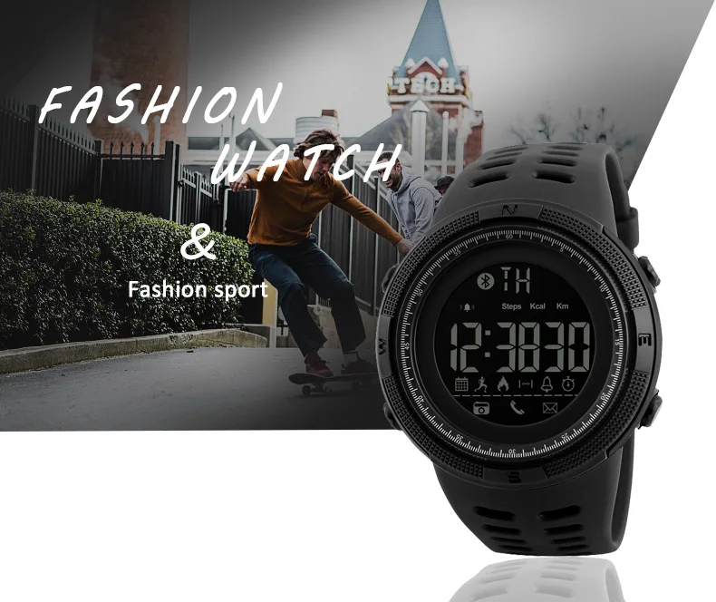 Fashion Men Bluetooth Smart Watches New Simple Waterproof Sports Casual Multi-functions Digital Clock Alarm Wristwatch | Электроника