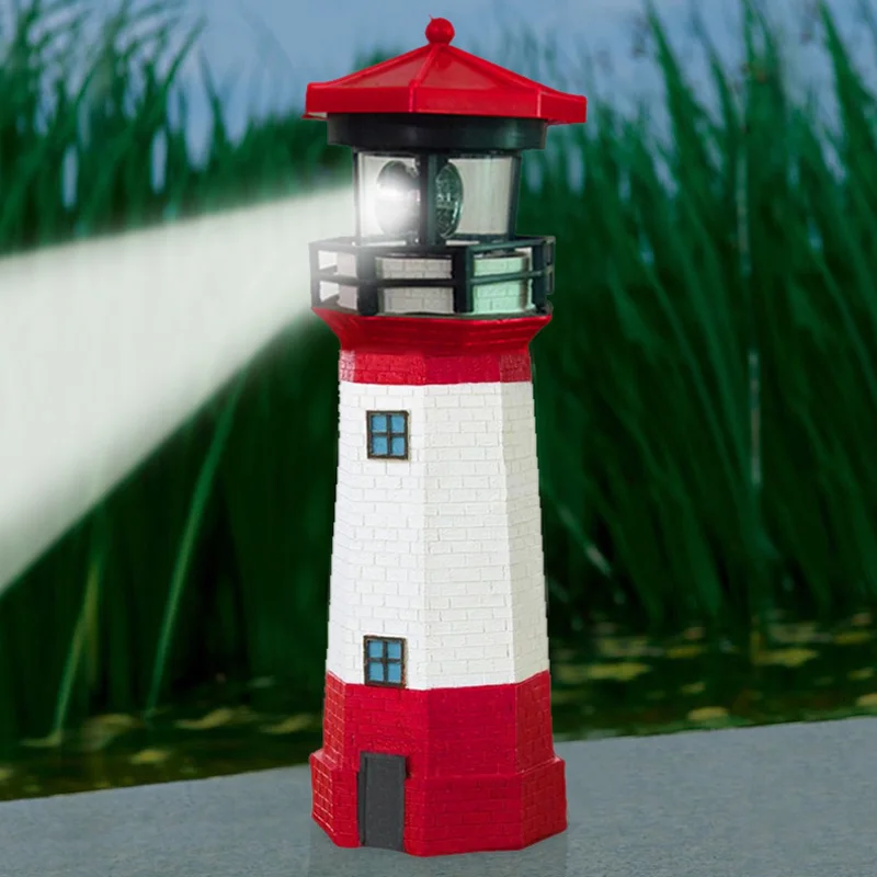 

Solar Powered Lighthouse with Rotating Lamp Bulb Garden Ornament Patio Light 66CY