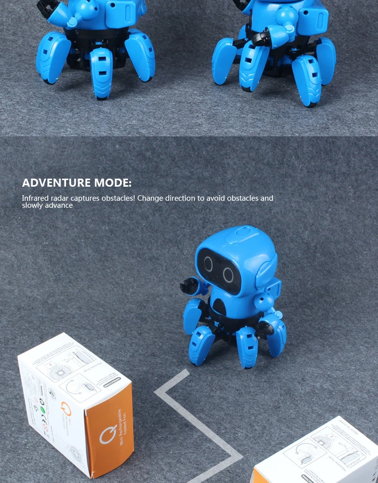 DIY сборка RC робот дистанционный умный индукционный блоки роботов игрушка жест зондирования инфракрасная сборка беспроводной прогулочный робот игрушка