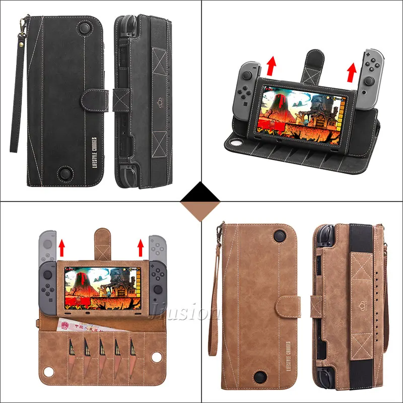 Жесткий кожаный чехол для Nintendo Switch защитная сумка портативный переноски