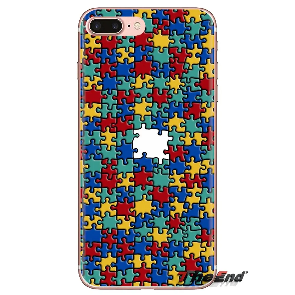 For Samsung Galaxy A3 A5 A7 A9 A8 Star A6 Plus 2018 2015 2016 2017 Puzzle National Autism Awareness Month Transparent Soft Cover |