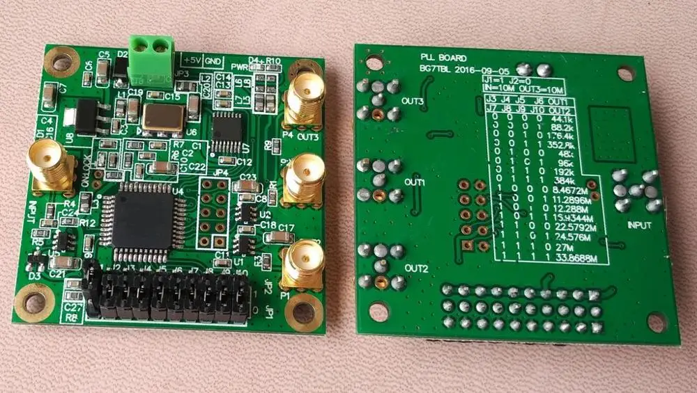

For 44.1k/8.4672M/10M input 44.1K-33.8688M output, PLL board,