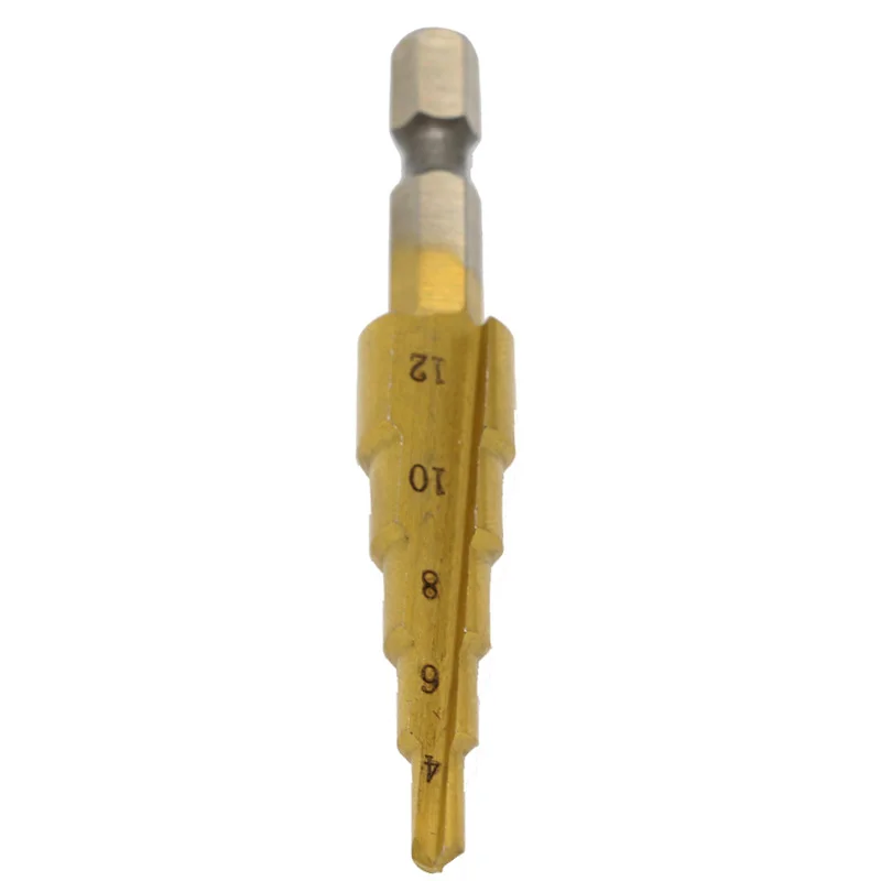 1pcs 4 to 12mm Yalku сверло из быстрорежущей стали, титановое сверло, ступенчатое сверло, инструмент для конусной резки, стальные деревообрабатывающие сверла - Цвет: 1pcs 4 to 12mm
