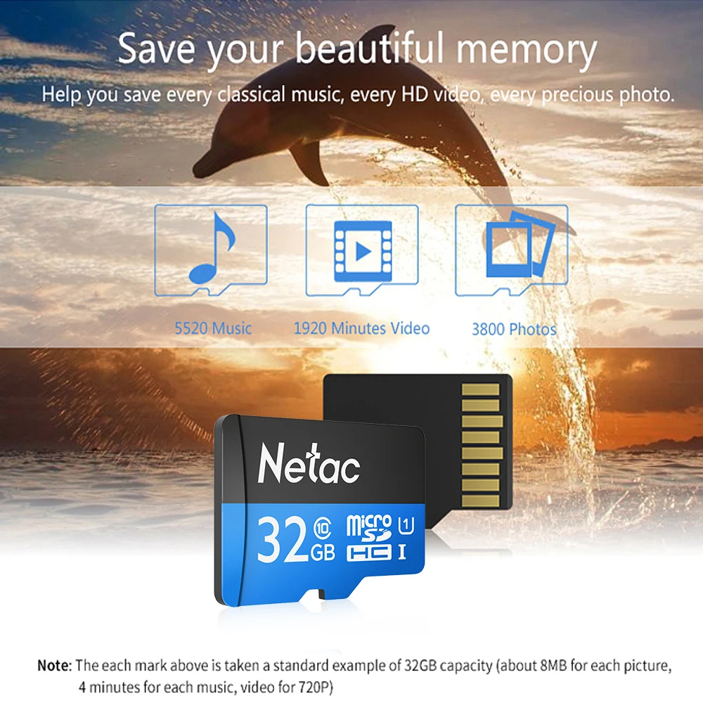 Netac P500 Micro SD карта класс 10 16G 32G Micro SDHC TF флэш-карта памяти UHS-1 для хранения данных Высокая скорость до 80 МБ/с