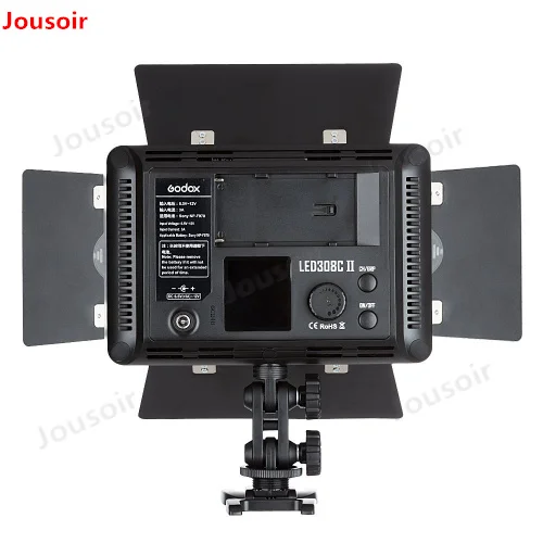 3X Godox LED308C II 3300-5600K видео светильник с адаптером переменного тока + 200 см подставка