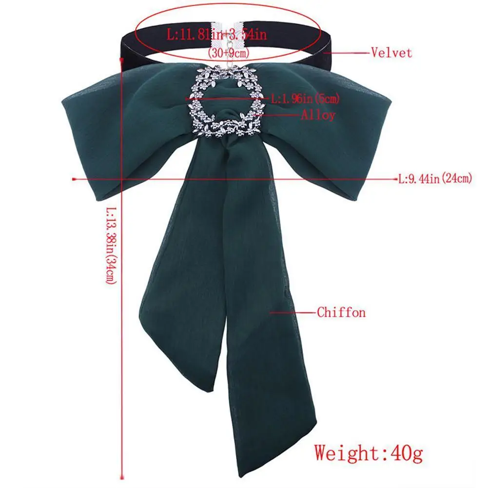 Women Fashion Chiffon Statement Necklace Collar Sweater Chain Choker Pendants for Bowknot Jewelry Wholesale |