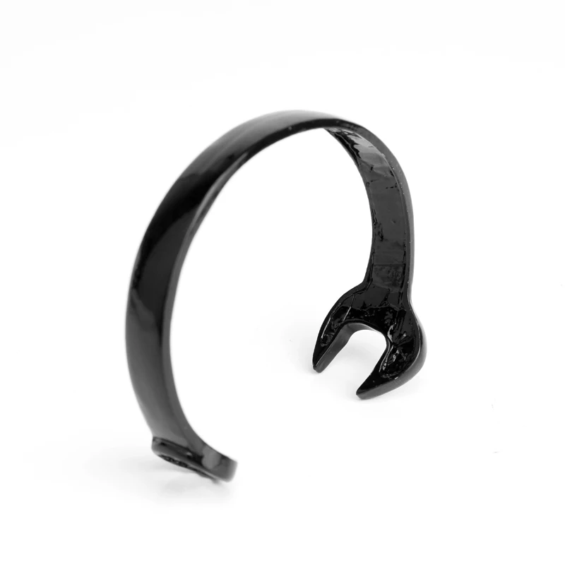 Классные черные байкерские механический ключ браслеты из нержавеющей стали в