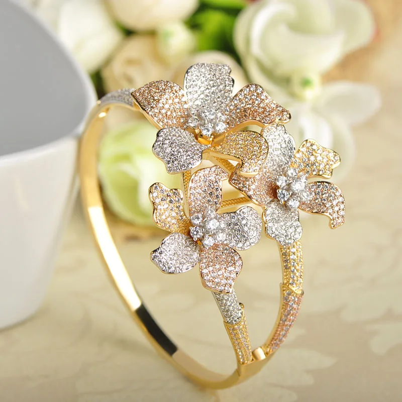 Женский набор украшений MECHOSEN из 3 тонов с кольцом и цирконием для