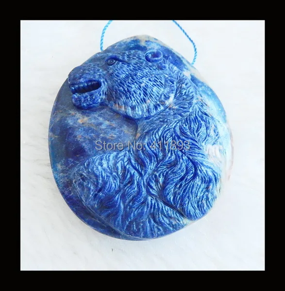 

Carved Sodalite Pendant Bead,62x53x15mm,60.9g