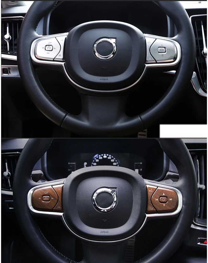 Lsrtw2017 цвет древесины abs рулевого колеса автомобиля планки с кнопками для volvo xc60