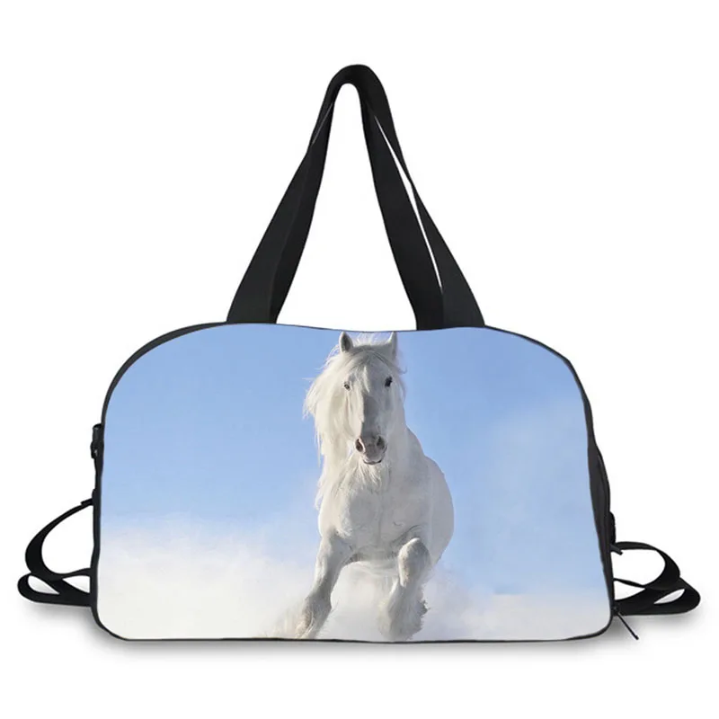 Animal horse design prints travel bag large weekend gym carrying sport with shoes compartment for men short time | Багаж и сумки