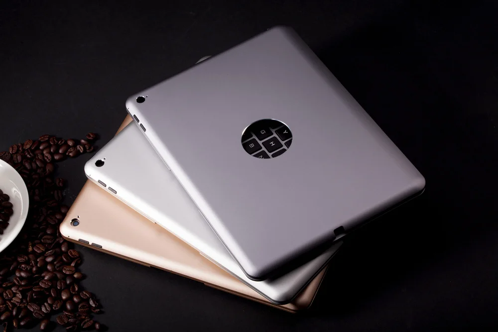 Для iPad Pro 9.7 Ультра тонкий Алюминий Bluetooth русский/Иврит/Испанский клавиатура smart чехол с 7 цветов LED подсветка