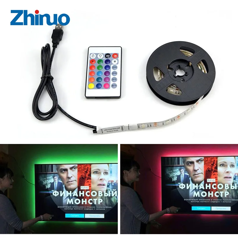 Светодиодная лента ZHINUO USB 5 в RGB светильник SMD 5050 подсветка ленты лампа для