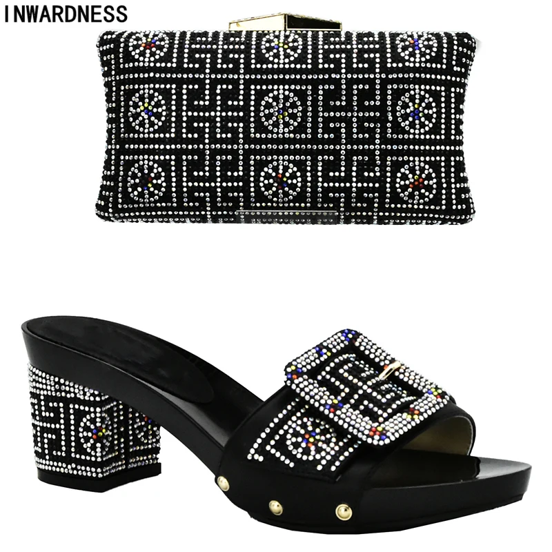 Latest Design Italian Shoes with Matching Bags High Quality and To Match Nigerian Women Wedding Bag Sets | Обувь