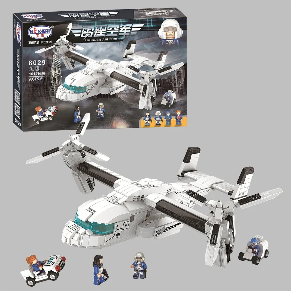 Winner 8029 1014 шт Osprey вертолет строительные блоки кирпичи детские игрушки для детей