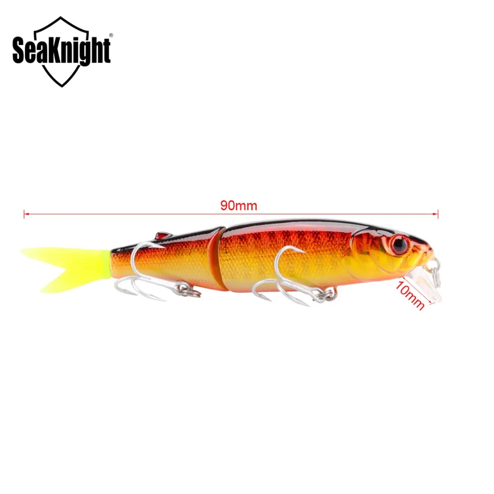 SeaKnight SK044 приманка для рыбной ловли гольян 1 шт. 7,4 г 90 мм/3,54 дюйма 0-1,0 м Джеркбейт 2 секции мягкий хвост подвесная Приманка VMC крючки