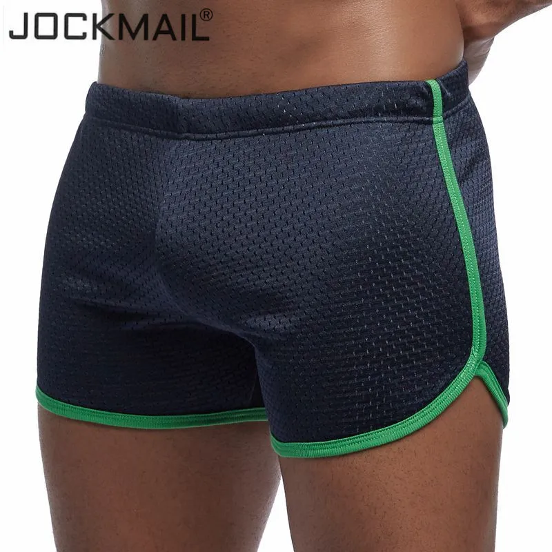 JOCKMAIL, фирменное Мужское нижнее белье, боксеры, шорты для мужчин, домашняя одежда для сна, мужские трусы, Cueca, боксеры, сетка, быстро сохнет, reathable, мужские трусы, летние