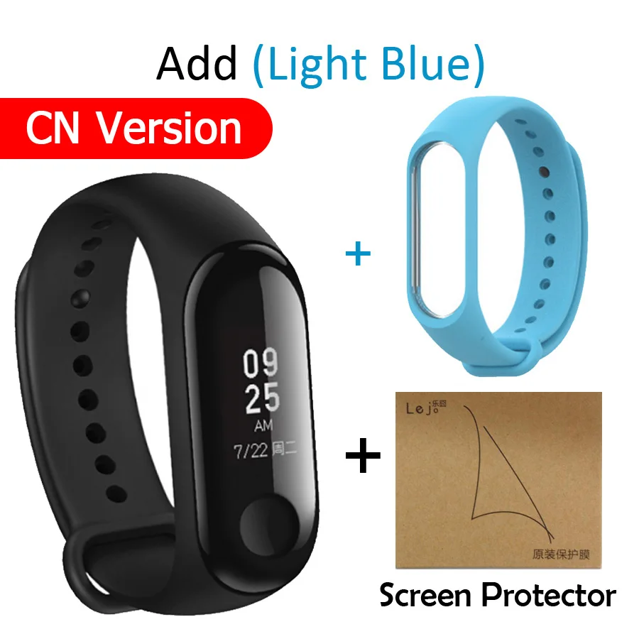 Xiao mi band 3 mi Band 3 фитнес-трекер пульсометр умный Браслет 0,78 ''OLED дисплей тачпад Bluetooth 4,2 Android - Цвет: light blue N film-