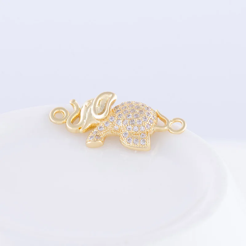 

New Fashion 5pcs Cute Zircon Elephant Charms For Bracelet Jewelry Making Diy Copper Micro Pave Animal Charms Bijoux Berloques