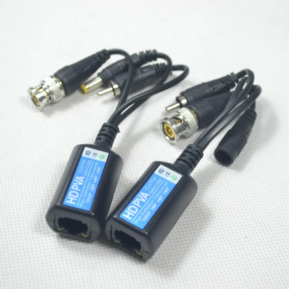 Dhl100pair PVA Power Аудио Видео balun RJ45 AHD CVI TVI CVBS 5MP 4MP 3MP 1080P 720P 960P HD пассивный трансивер для