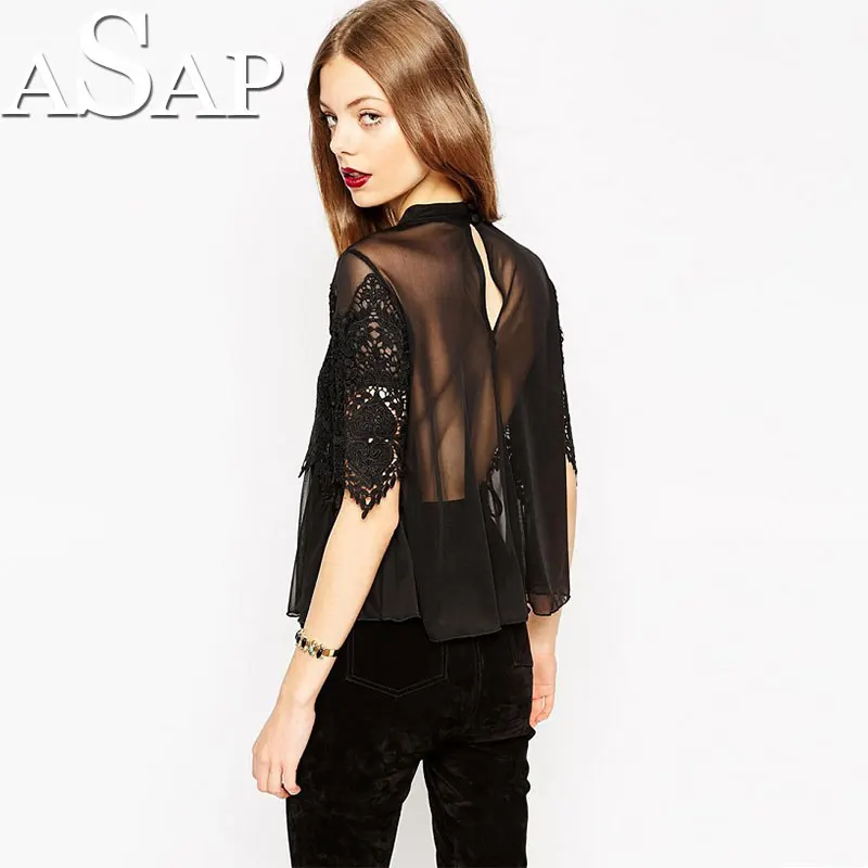 Как можно скорее Женщина 2016 Blusas Де Renda женщина для Кимоно Женщин Рубашка Y Camisas Mujer