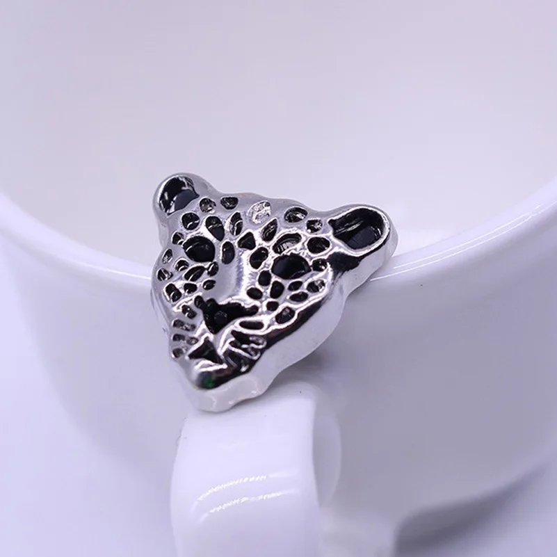 Модные креативные унисекс милые леопардовые головки рубашки воротник Кнопка