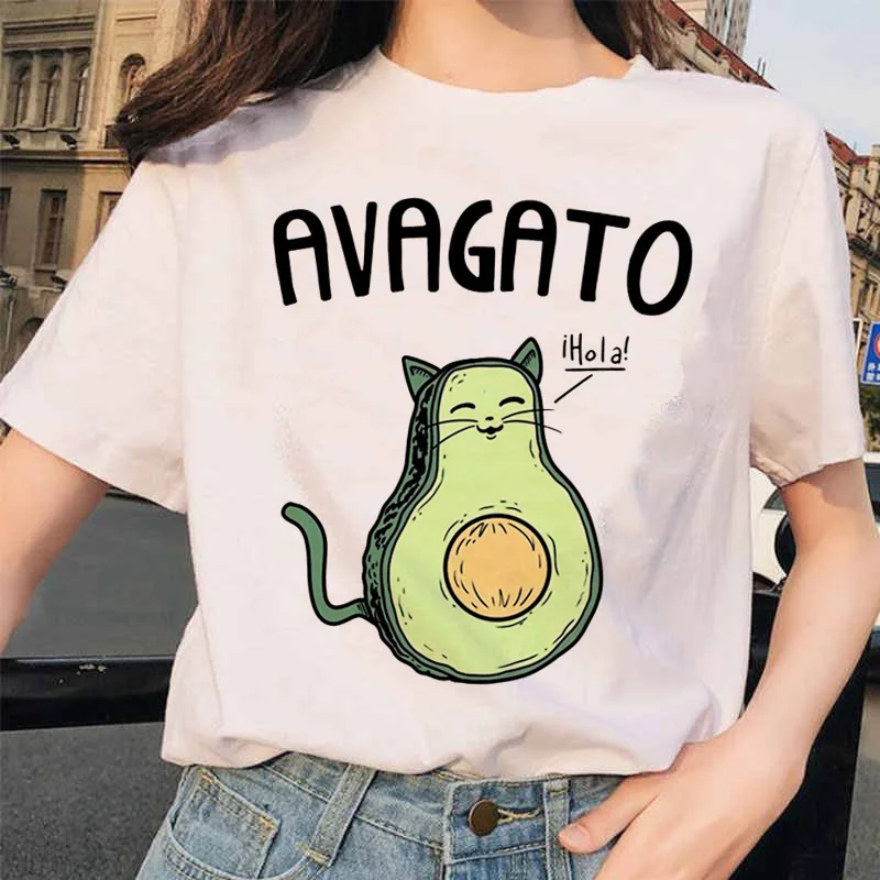Авокадо Футболка женская kawaii vegan femme Топ футболки футболка уличная одежда с графическим принтом 90s одежда гранж Женская harajuku футболка